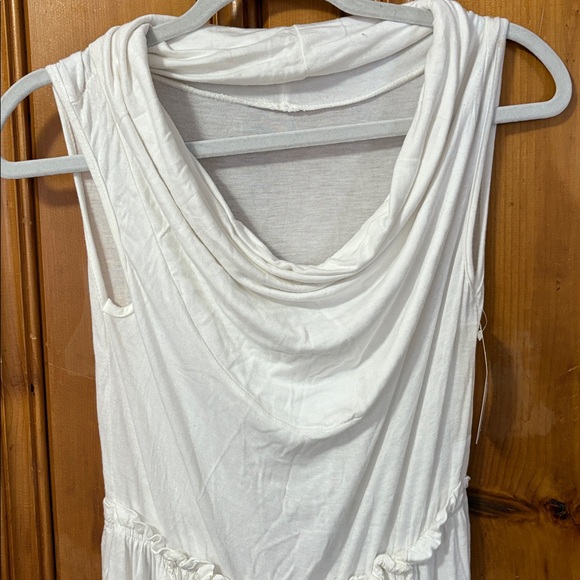 H&B Made in Italy - White Draped Sleeveless Dress - Soft and Comfy - Picture 3 of 6